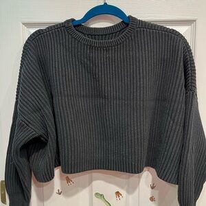 Modern Citizen Charcoal Ribbed Crew Neck Sweater